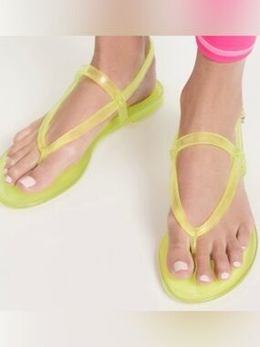 Stuart Weitzman Summer Jelly Sandals in Electric Lime. Size 11. Like new.